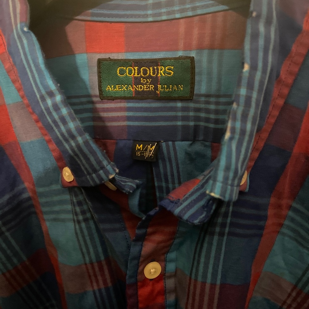 Casual buttoned up flannel shirt.